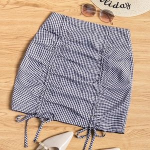 ‼️CLOSET CLOSING‼️NWOT drawstring gingham skirt